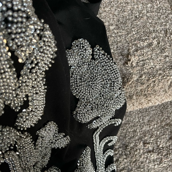 PlAttitudes by Debra Black Beaded Spandex fitted Mini Dress GORGEOUS Sz. S - Picture 10 of 10